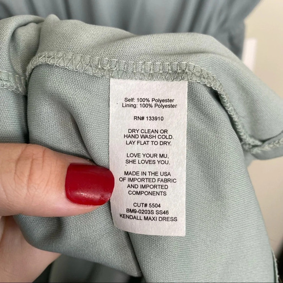 ✨NWT Show Me Your Mumu Silver Sage Crisp Blue Kendall Maxi Dress Gown Size Large - Picture 7 of 9